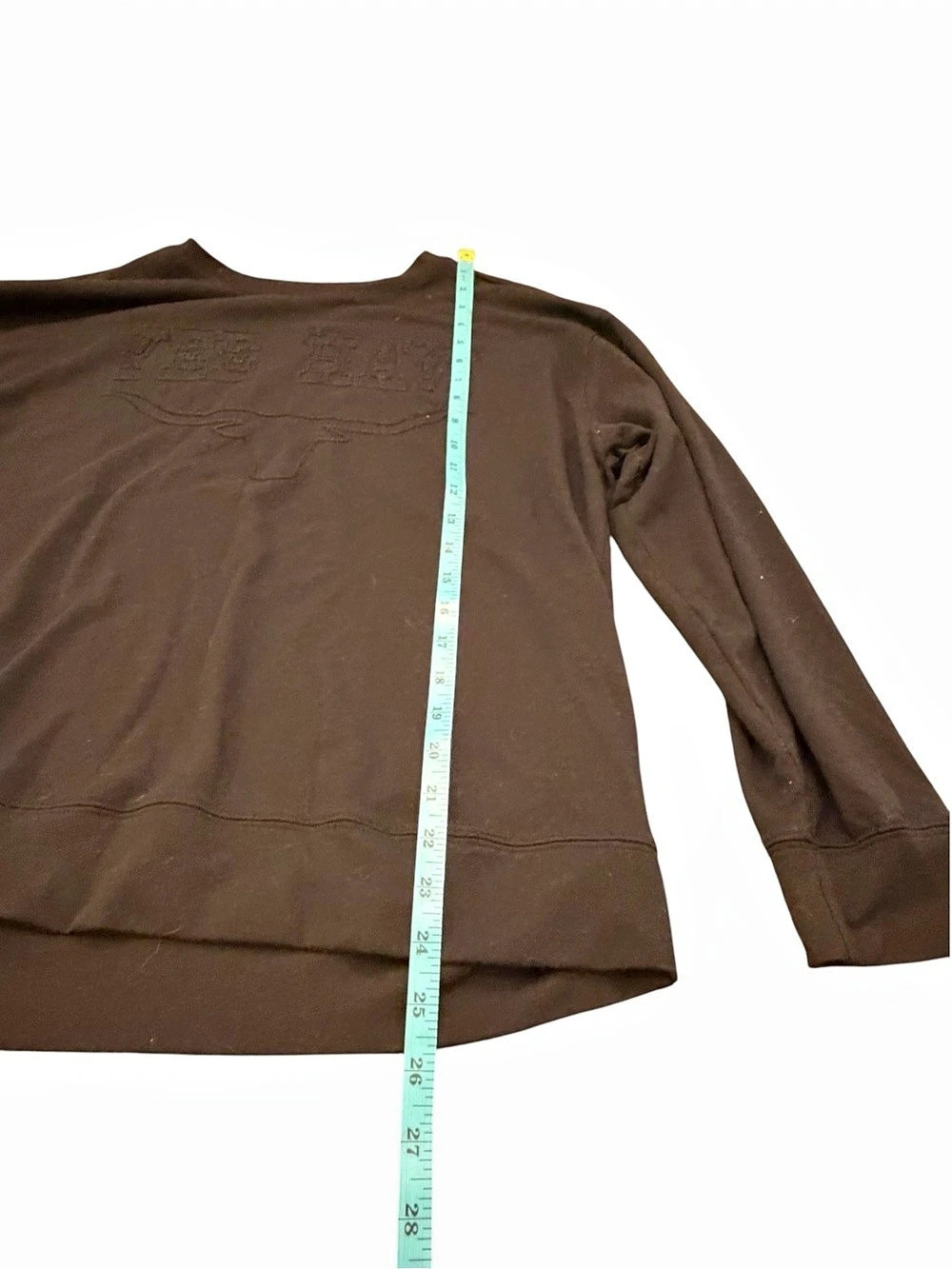 Embroidered Yee Haw Sweatshirt Crewneck Longhorn Black On Black Small Relaxed - Picture 10 of 16